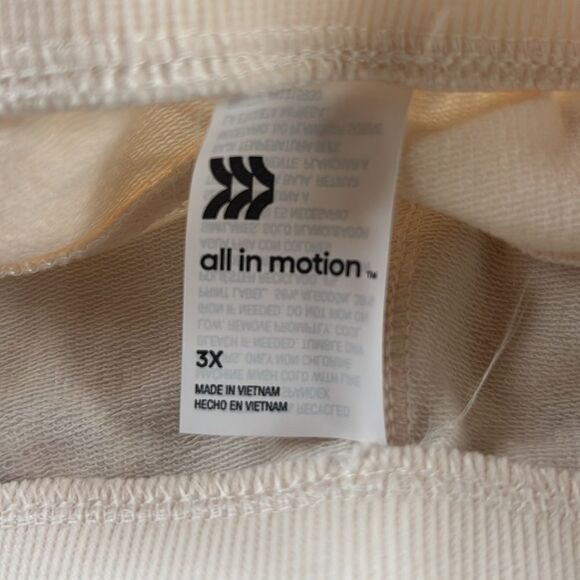 NWT All in Motion Size 3X Ivory Beige French Terry Shorts - Picture 8 of 9
